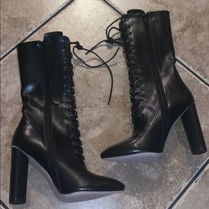 Black lace up boots